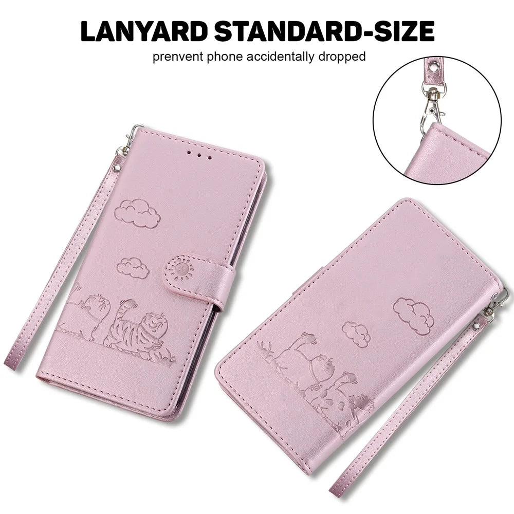 For Samsung Galaxy S25+ Case RFID Blocking Kitten Pattern TPU+PU Leather Phone Cover - Pink - 7