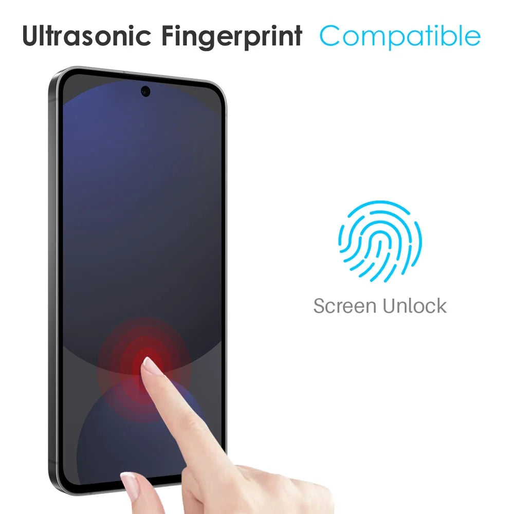 NORTHJO For Samsung Galaxy S25+ TPU Phone Case with Tempered Glass Film (Support Fingerprint Unlock) - Transparent - 4