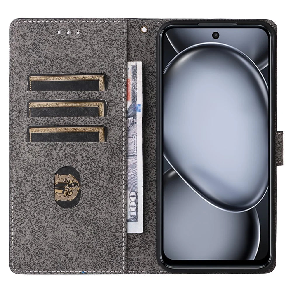 For itel A80 4G A671LC Wallet Case RFID Blocking PU Leather Cover Stand View - Black - 2