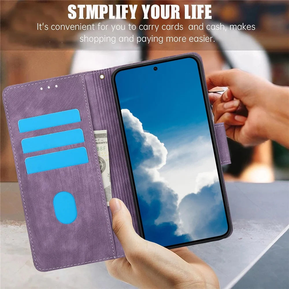 SY-001 For Samsung Galaxy S25+ Case Flower Butterfly Leather Wallet Phone Cover with Hand Strap - Purple - 6