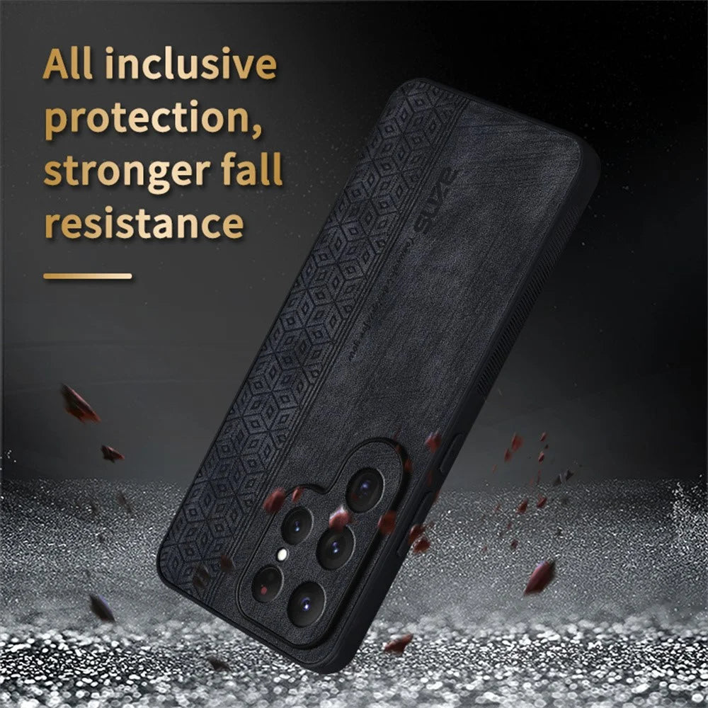 AZNS For Samsung Galaxy S25 Ultra Case Protective PU Leather Covered TPU Phone Shell - Brown - 6