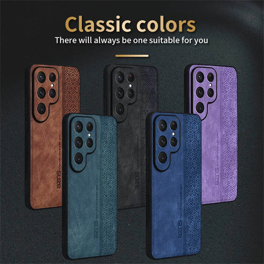 AZNS For Samsung Galaxy S25 Ultra Case Protective PU Leather Covered TPU Phone Shell - Brown - 7