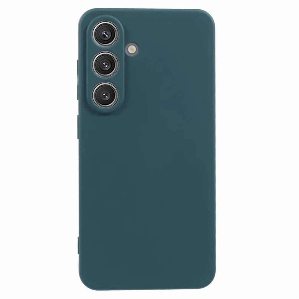 For Samsung Galaxy S25 Case TPU Back Soft Anti-Scratch Fiber Lining Phone Cover - Army Green - 1