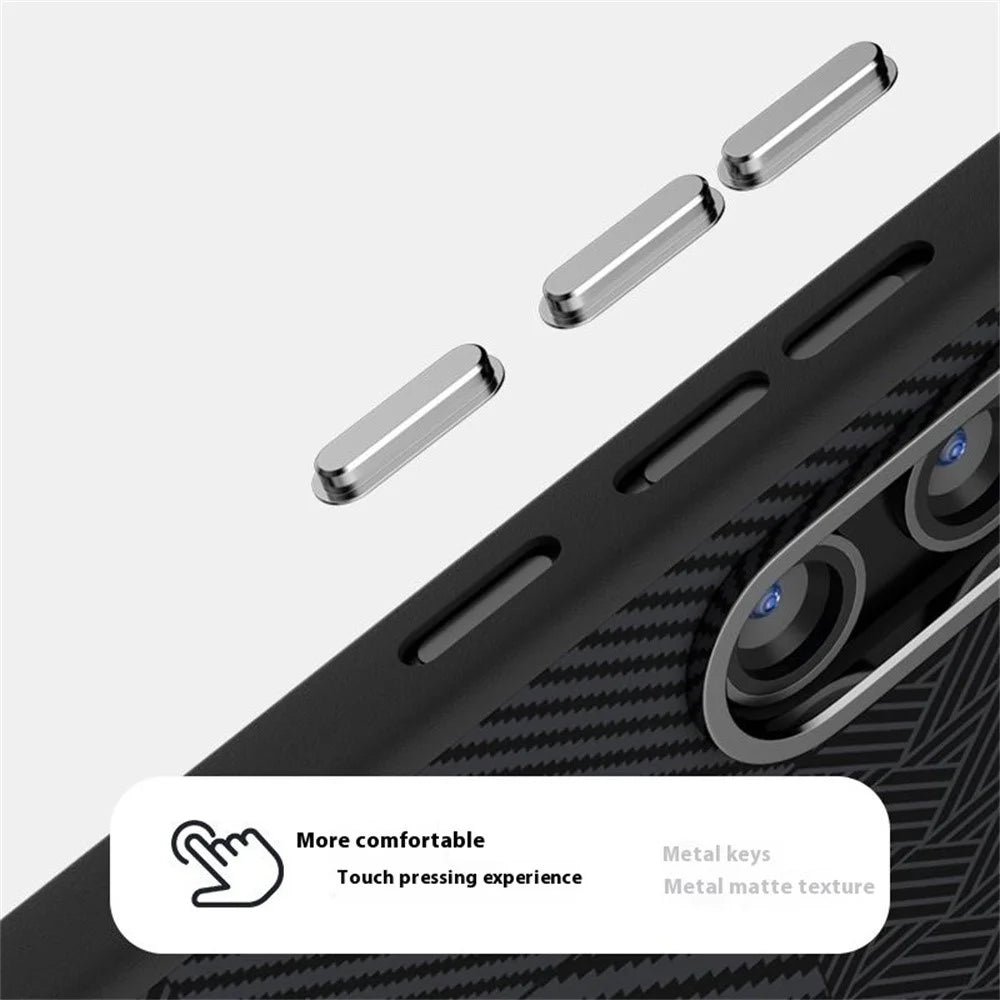 ABEEL For Samsung Galaxy S25+ Magnetic Case PC + TPU + Aluminum Alloy + PU Leather Slim Phone Back Cover - Texture 3 - 6
