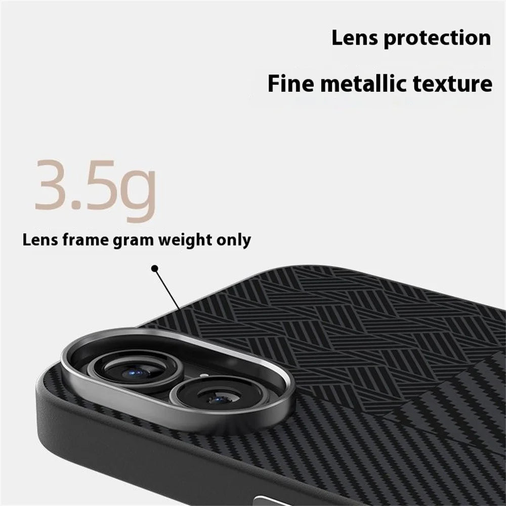 ABEEL For iPhone 16 Plus Case PC + TPU + Aluminum Alloy + PU Leather Slim Phone Back Cover Compatible with MagSafe - Texture 3 - 7