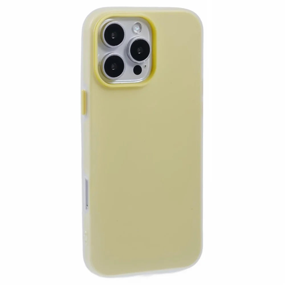 For iPhone 16 Pro Max Case Detachable TPU Shockproof Phone Cover - Yellow - 1