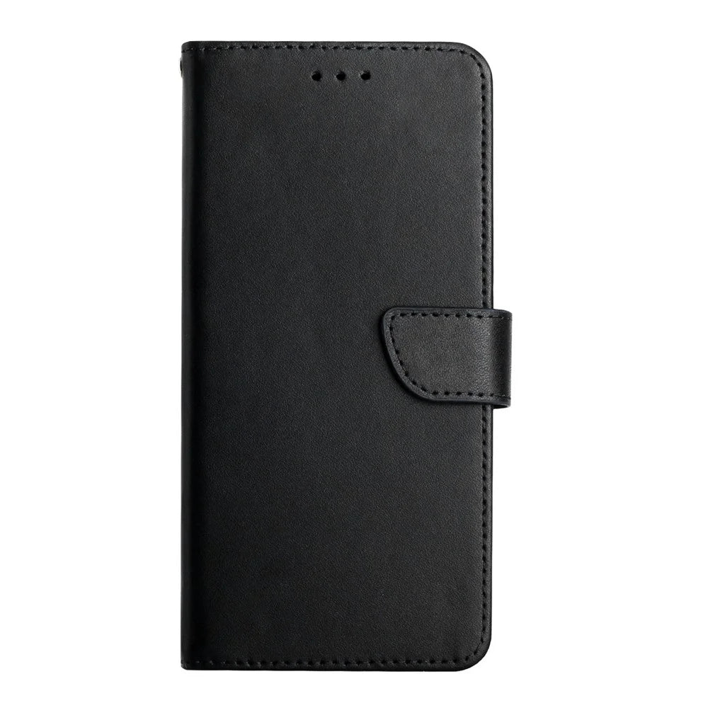 HT02 For Samsung Galaxy S25 Case Genuine Cow Leather Phone Cover Nappa Texture - Black - 7