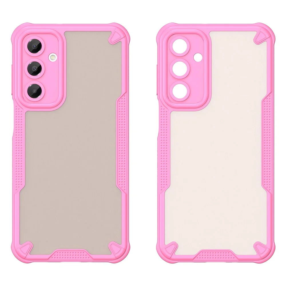 Armor Series For Samsung Galaxy A16 5G / 4G Case PC+TPU Semi-Transparent Frosted Finish Protective Phone Cover - Pink - 2