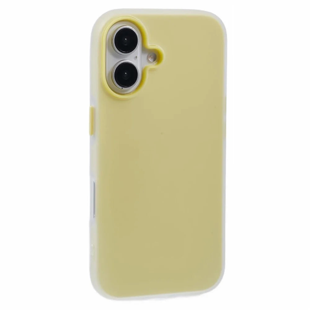 For iPhone 16 Case Detachable TPU Shockproof Phone Cover - Yellow - 1