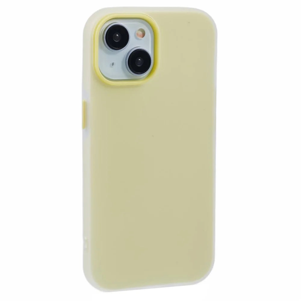 For iPhone 14 Case Detachable TPU Shockproof Phone Cover - Yellow - 1