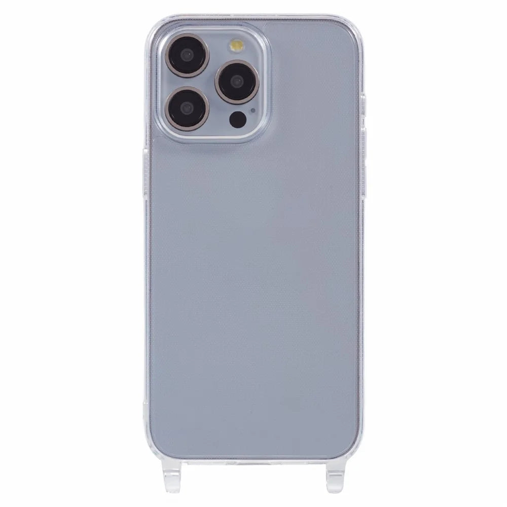 For iPhone 15 Pro Case TPU 1.8mm Clear Phone Cover with Lanyard Holes - 3