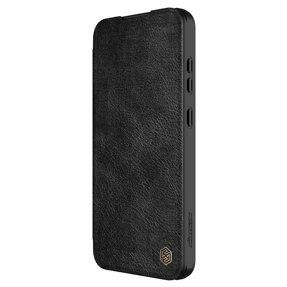 NILLKIN Qin Pro Series for Samsung Galaxy S24 FE Case with Card Slots Leather Phone Cover - Black - 4
