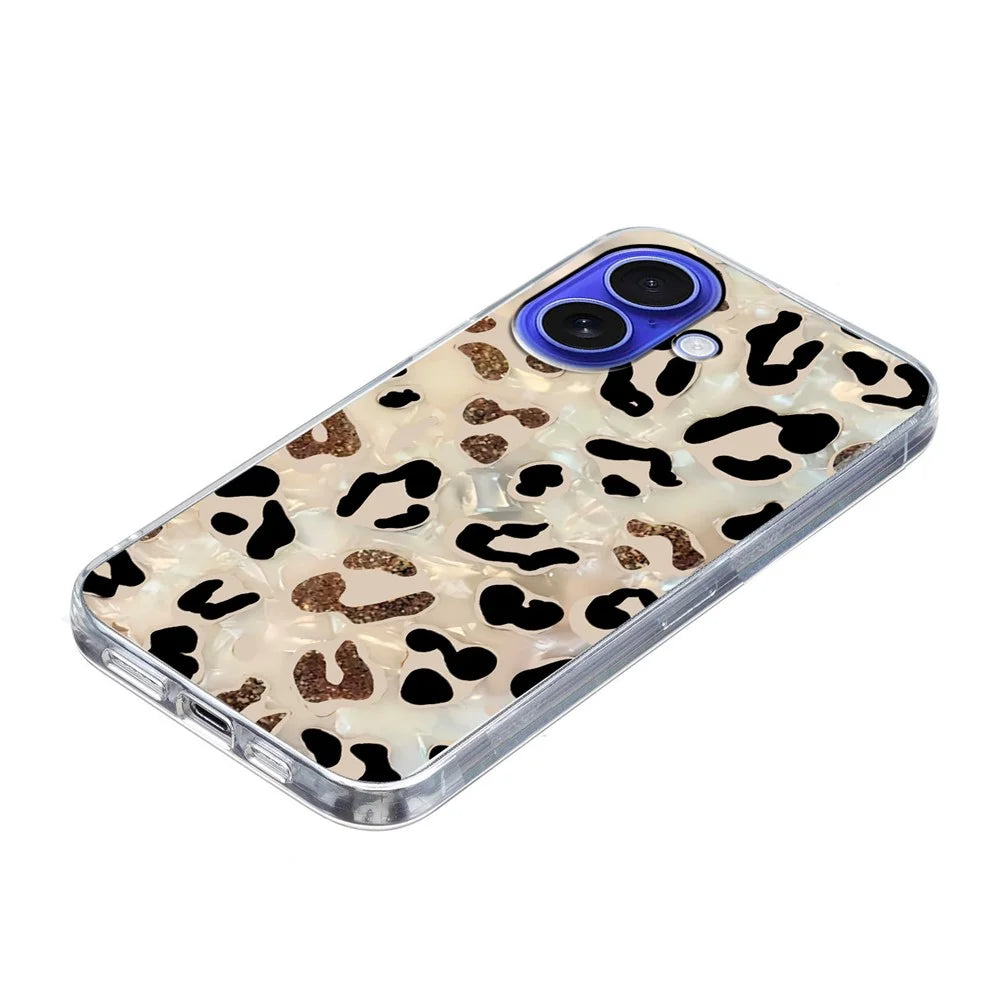 For iPhone 16 Case Pattern Printing Shockproof Soft TPU Phone Cover - Leopard Print - 4