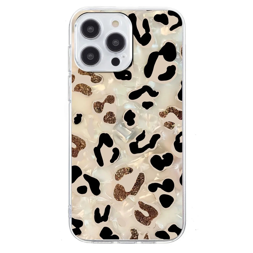 For iPhone 16 Pro Max Case Pattern Printing Shockproof Soft TPU Phone Cover - Leopard Print - 2