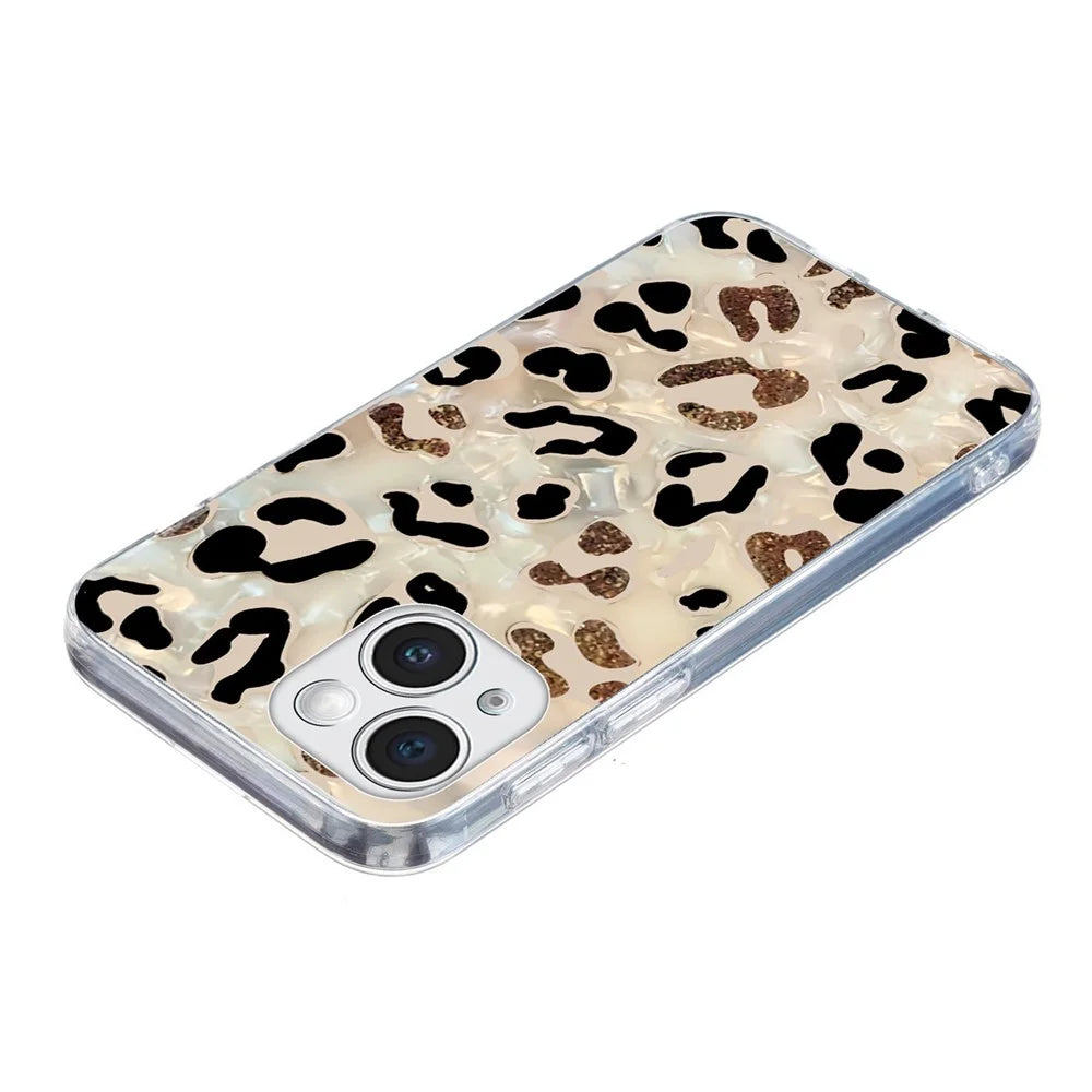 For iPhone 15 Plus Case Pattern Printing Shockproof Soft TPU Phone Cover - Leopard Print - 4