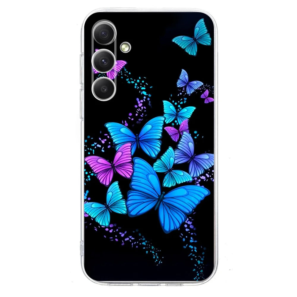 For Samsung Galaxy S24 Case Pattern Printing Shockproof Soft TPU Phone Cover - Colorful Butterflies - 2