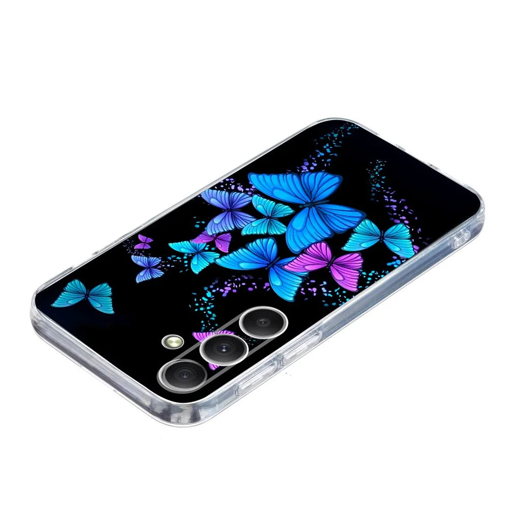 For Samsung Galaxy S24 Case Pattern Printing Shockproof Soft TPU Phone Cover - Colorful Butterflies - 4