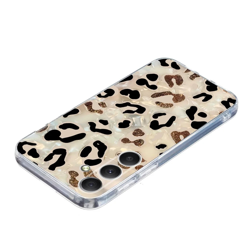 For Samsung Galaxy A35 5G Case Pattern Printing Shockproof Soft TPU Phone Cover - Leopard Print - 3