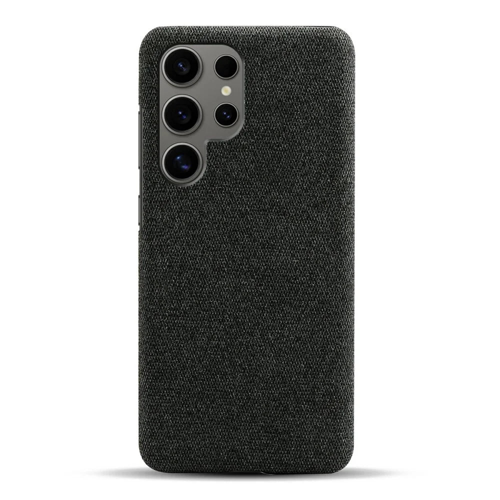 For Samsung Galaxy S25 Ultra Case Cloth Texture Anti-Scratch Protective PC Phone Cover - Black - 3