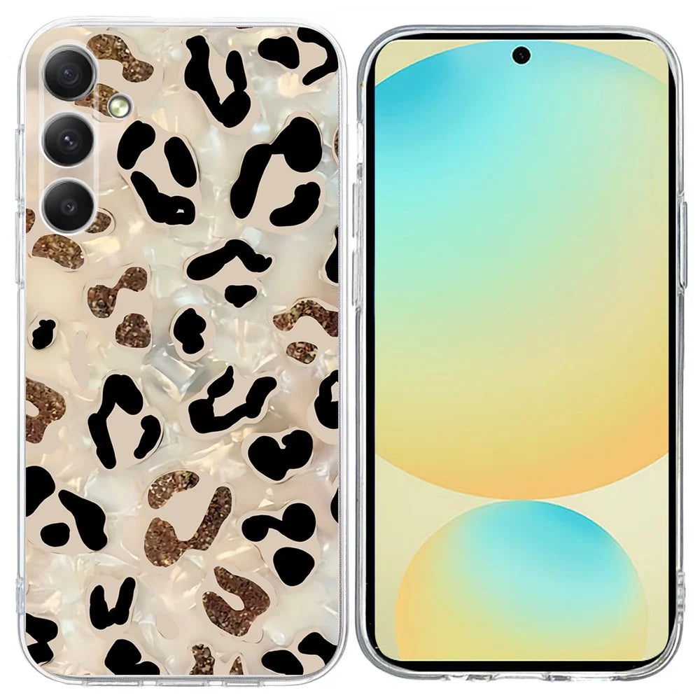 For Samsung Galaxy A24 4G (162.1 x 77.6 x 8.3mm) Case Pattern Printing Shockproof Soft TPU Phone Cover - Leopard Print - 1