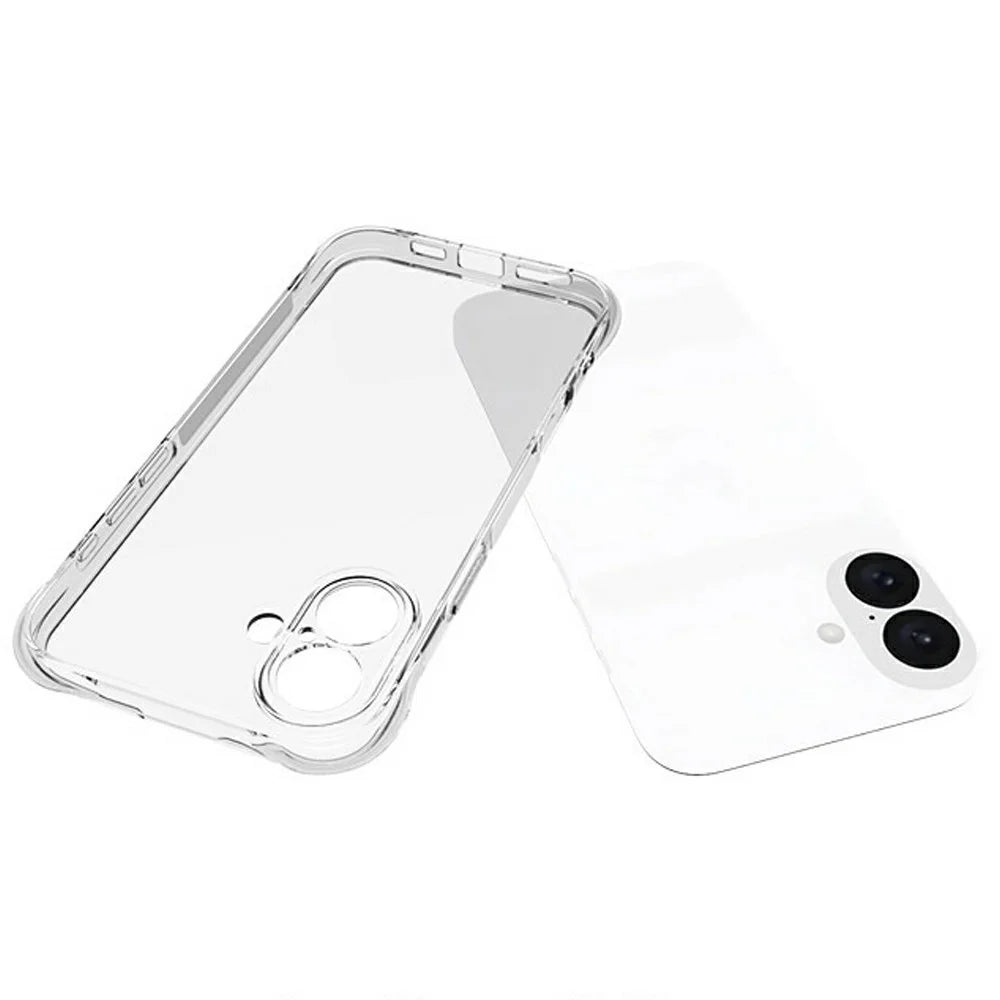For iPhone 16 Plus Clear Phone Case 2.0mm Thickness Shockproof TPU Phone Cover - 3