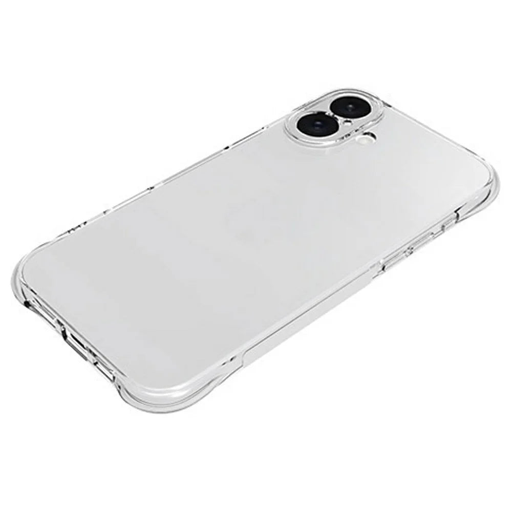For iPhone 16 Plus Clear Phone Case 2.0mm Thickness Shockproof TPU Phone Cover - 4