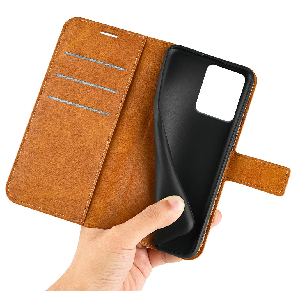 For HMD Skyline Stand Case Anti-Scratch Calf Texture Leather Phone Cover - Yellow - 4