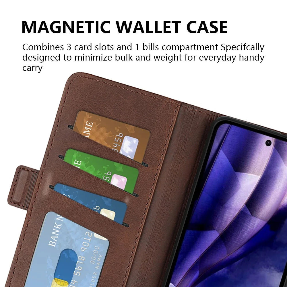 For HMD Skyline Stand Case Calf Texture Leather Wallet Phone Cover - Brown - 5