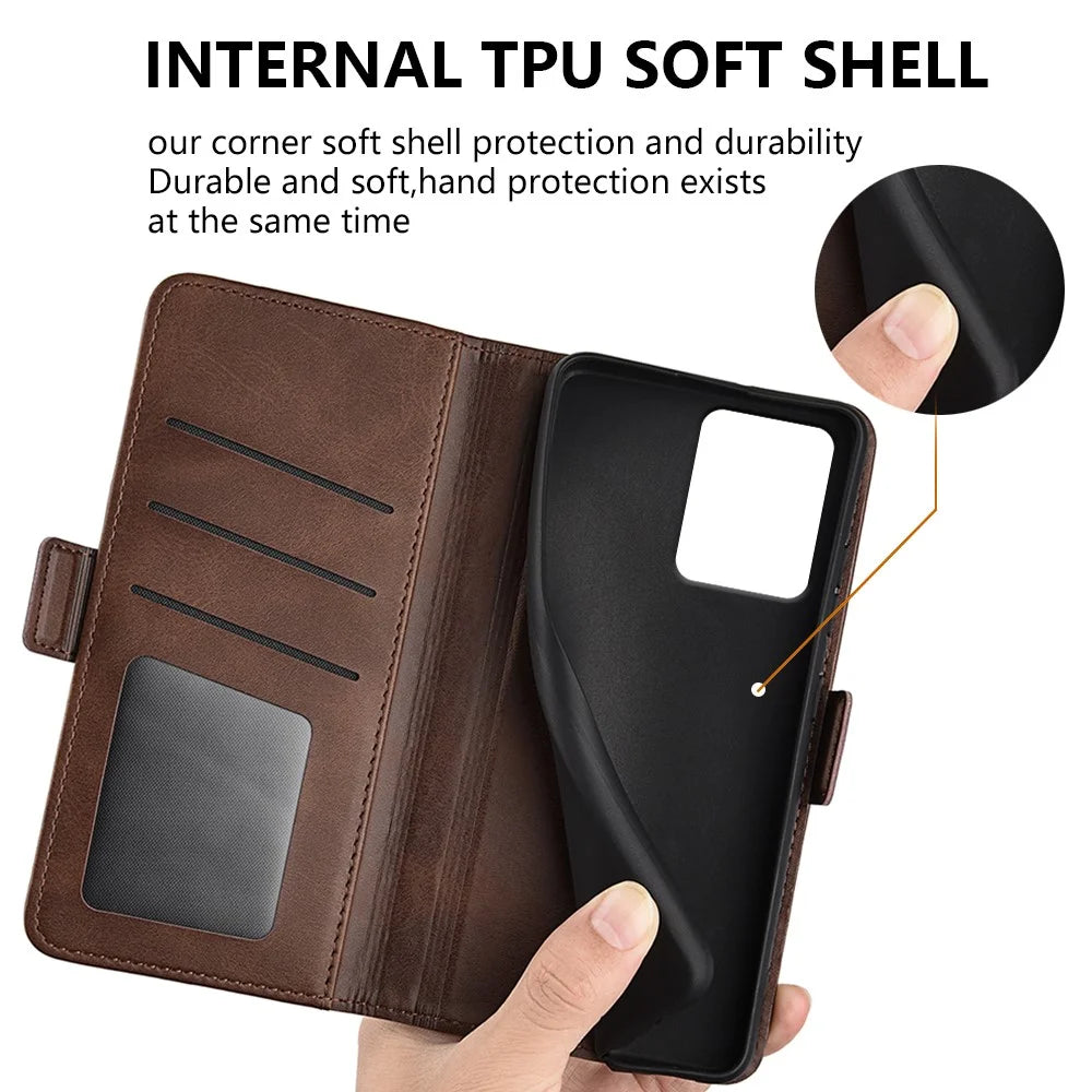 For HMD Skyline Stand Case Calf Texture Leather Wallet Phone Cover - Brown - 6