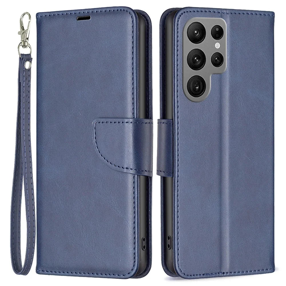 For Samsung Galaxy S25 Ultra Case Shockproof PU Leather Cover with Wallet Card Slots - Blue - 1