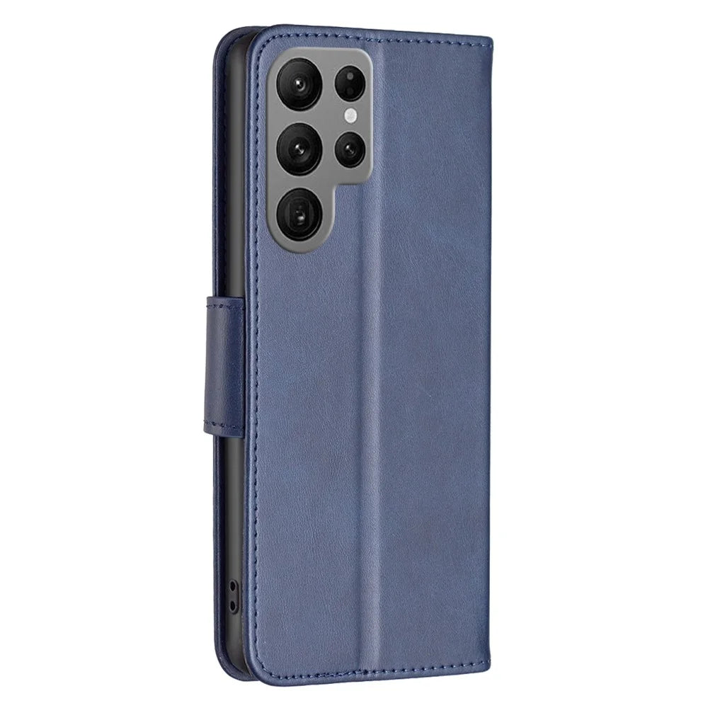 For Samsung Galaxy S25 Ultra Case Shockproof PU Leather Cover with Wallet Card Slots - Blue - 5