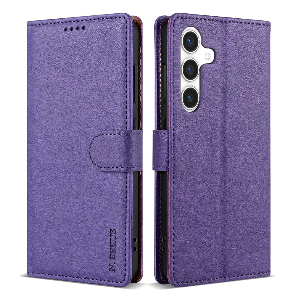 N.BEKUS CSJ-001 For Samsung Galaxy A16 4G / 5G Stand Case PU Leather Wallet Phone Cover - Purple - 1