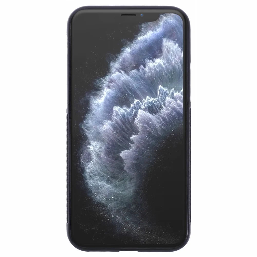 For iPhone 11 Pro Magnetic Case Forged Texture Aramid Fiber+TPU Anti-Slip Phone Cover - Black - 2