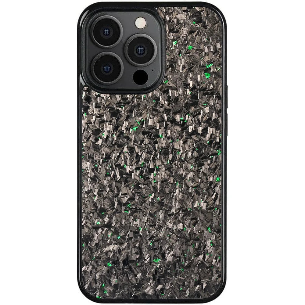 For iPhone 13 Pro Max Magnetic Case Forged Texture Aramid Fiber+TPU Anti-Slip Phone Cover - Green - 2