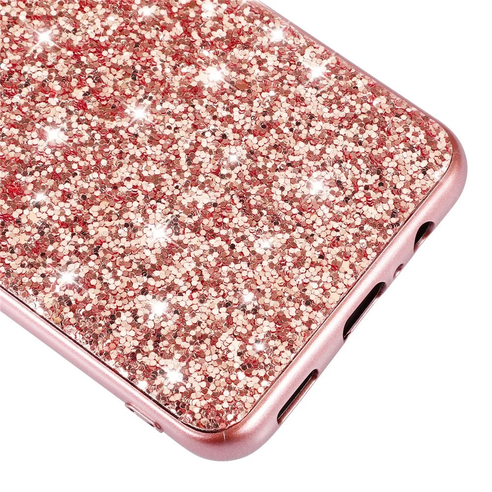 For Samsung Galaxy A16 5G / 4G Case TPU + PC Sparkling Glitter Phone Back Cover - Rose Gold - 5