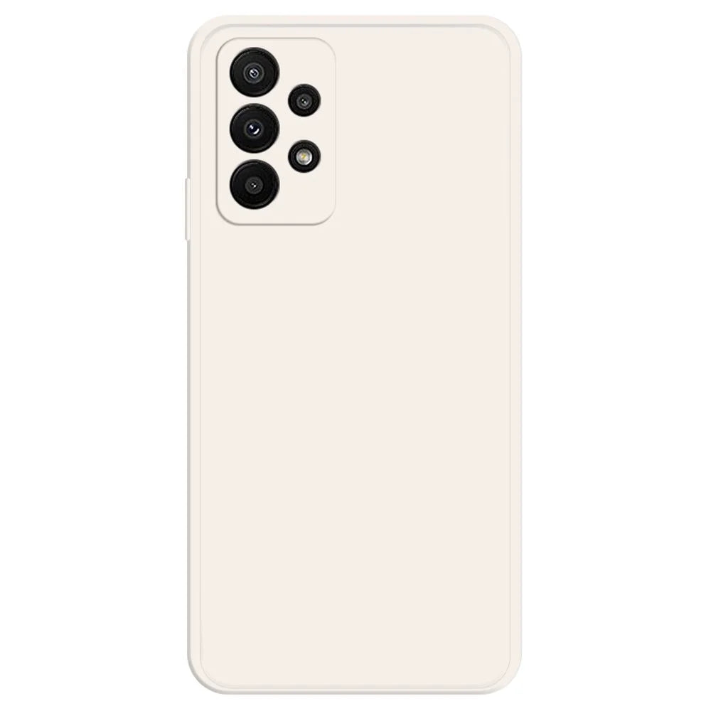 Cell Phone Back Cover for Samsung Galaxy A23 5G (Global Version) / 4G, Straight Edge Rubberized TPU+Microfiber Lining Phone Case - Beige - 1