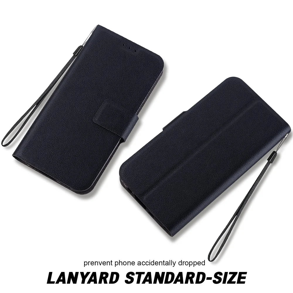 For Samsung Galaxy A16 5G  /  4G Case Ultra-Thin PU Leather + TPU Phone Cover with Card Slot - Black - 6