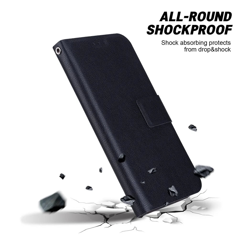 For Samsung Galaxy S25 Ultra Case Ultra-Thin PU Leather + TPU Phone Cover with Card Slot - Black - 5