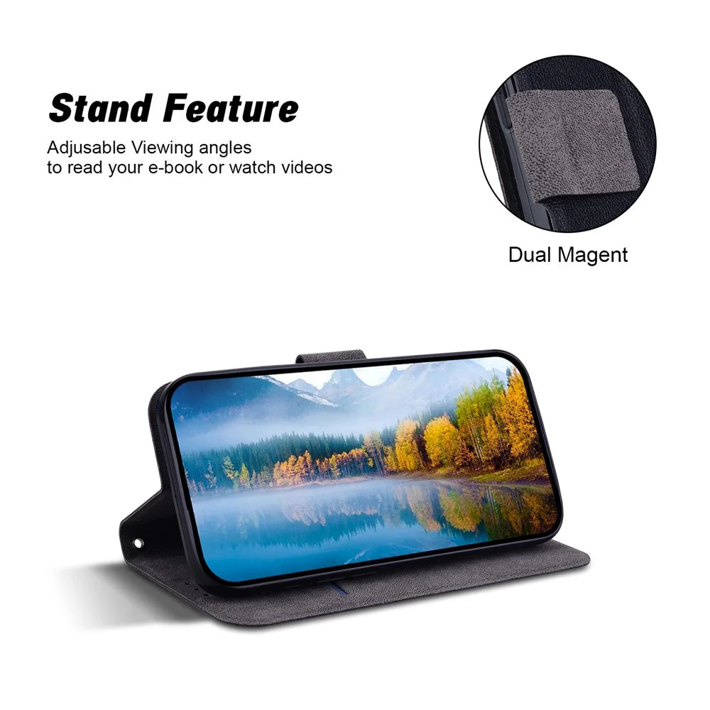 For Samsung Galaxy S23 FE Case Ultra-Thin PU Leather + TPU Phone Cover with Card Slot - Black - 3