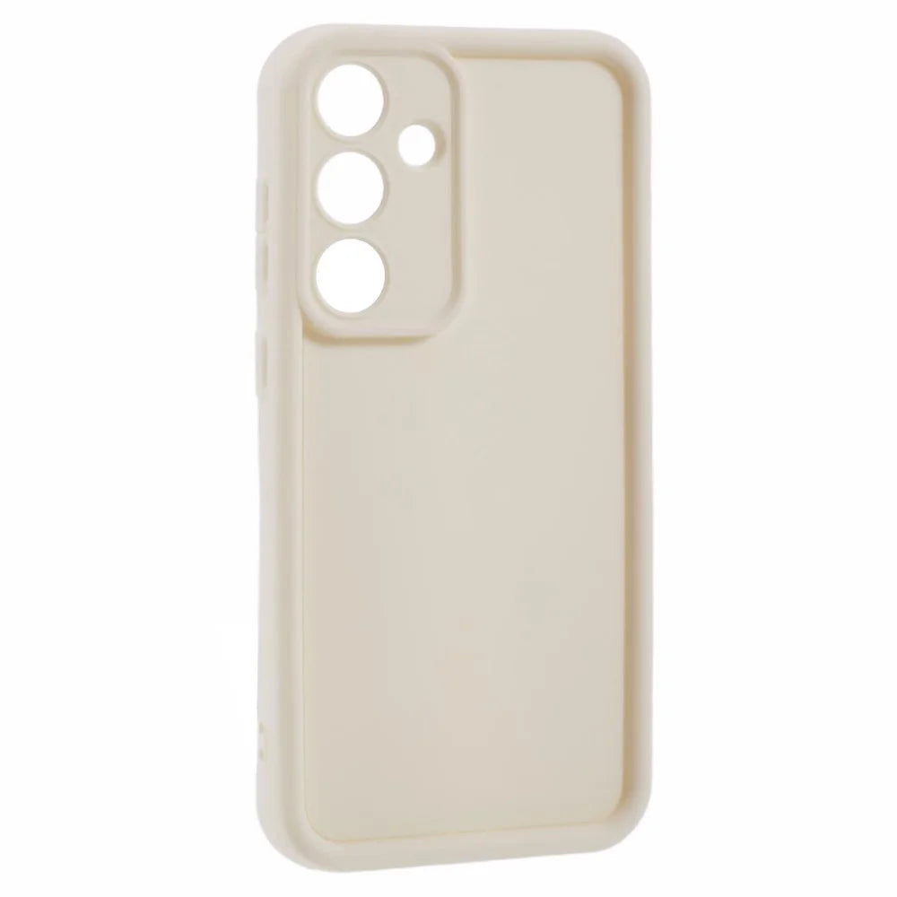 For Samsung Galaxy S25+ Case Grooved Design TPU Anti-Slip Phone Cover - Beige - 3