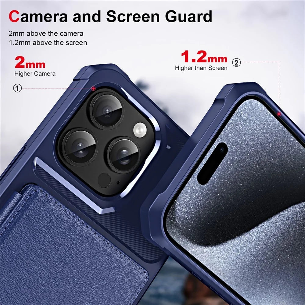 ENKAY For iPhone 14 Pro Max  Hat-Prince Wallet Card Slot Kickstand PU Leather +TPU Back Phone Cover with Camera Lens Film - Black - 4