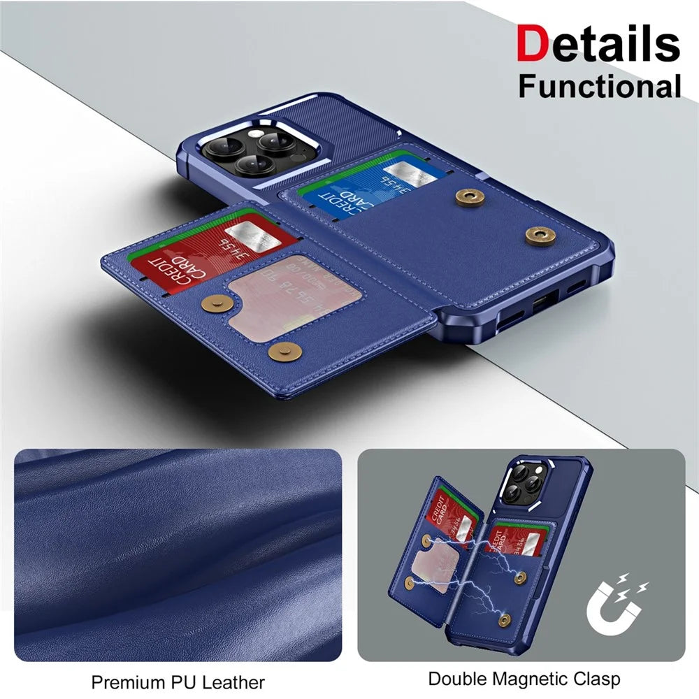 ENKAY For iPhone 14 Pro  Hat-Prince Wallet Card Slot Kickstand PU Leather +TPU Back Phone Cover with Camera Lens Film - Black - 6