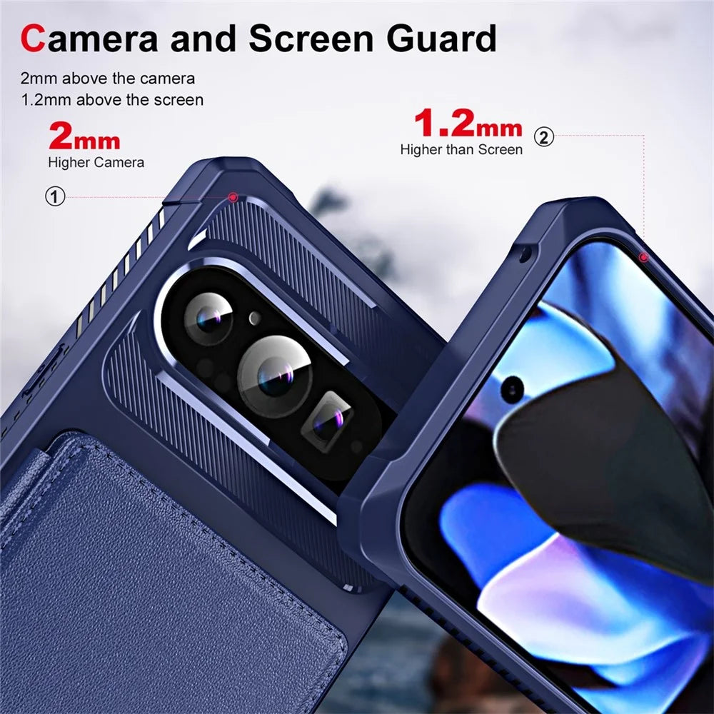 ENKAY For Google Pixel 9 / Google Pixel 9 Pro  Hat-Prince Wallet Card Slot Kickstand PU Leather +TPU Back Phone Cover with Camera Lens Film - Black - 4
