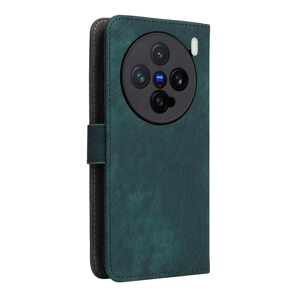 For vivo X200 Pro mini 5G Wallet Phone Case RFID Blocking PU Leather Flip Cover Stand View - Green - 7