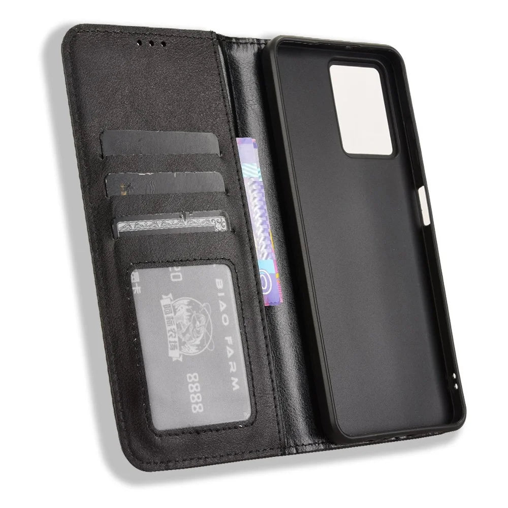 For HMD Fusion 5G Leather Case Wallet Stand Retro Texture Phone Cover - Black - 2