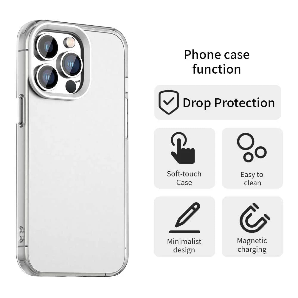 For iPhone 13 Pro Max Case PC+TPU+PET Matte Anti-Drop Phone Back Cover - White - 2