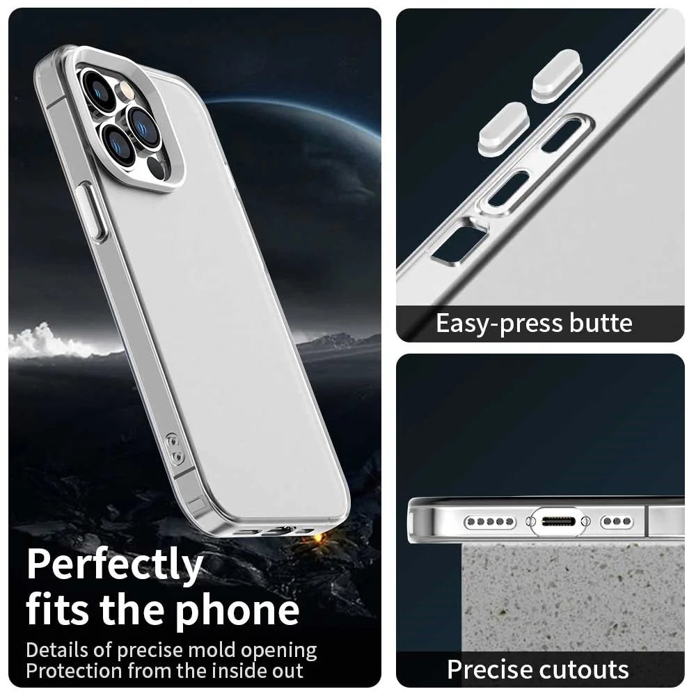 For iPhone 13 Pro Max Case PC+TPU+PET Matte Anti-Drop Phone Back Cover - White - 4