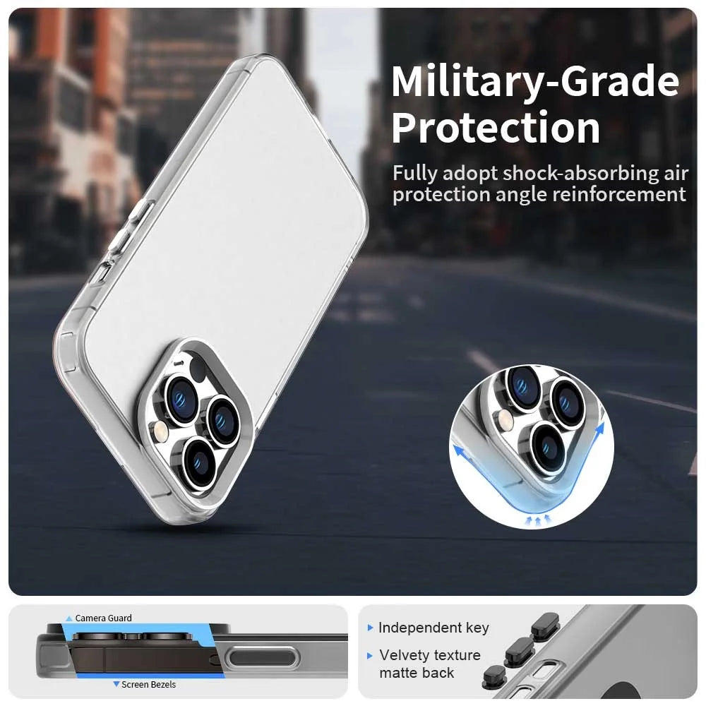 For iPhone 14 Pro Case PC+TPU+PET Matte Anti-Drop Phone Back Cover - White - 3