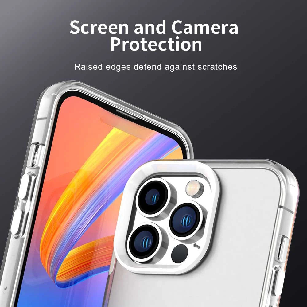 For iPhone 14 Pro Case PC+TPU+PET Matte Anti-Drop Phone Back Cover - White - 5