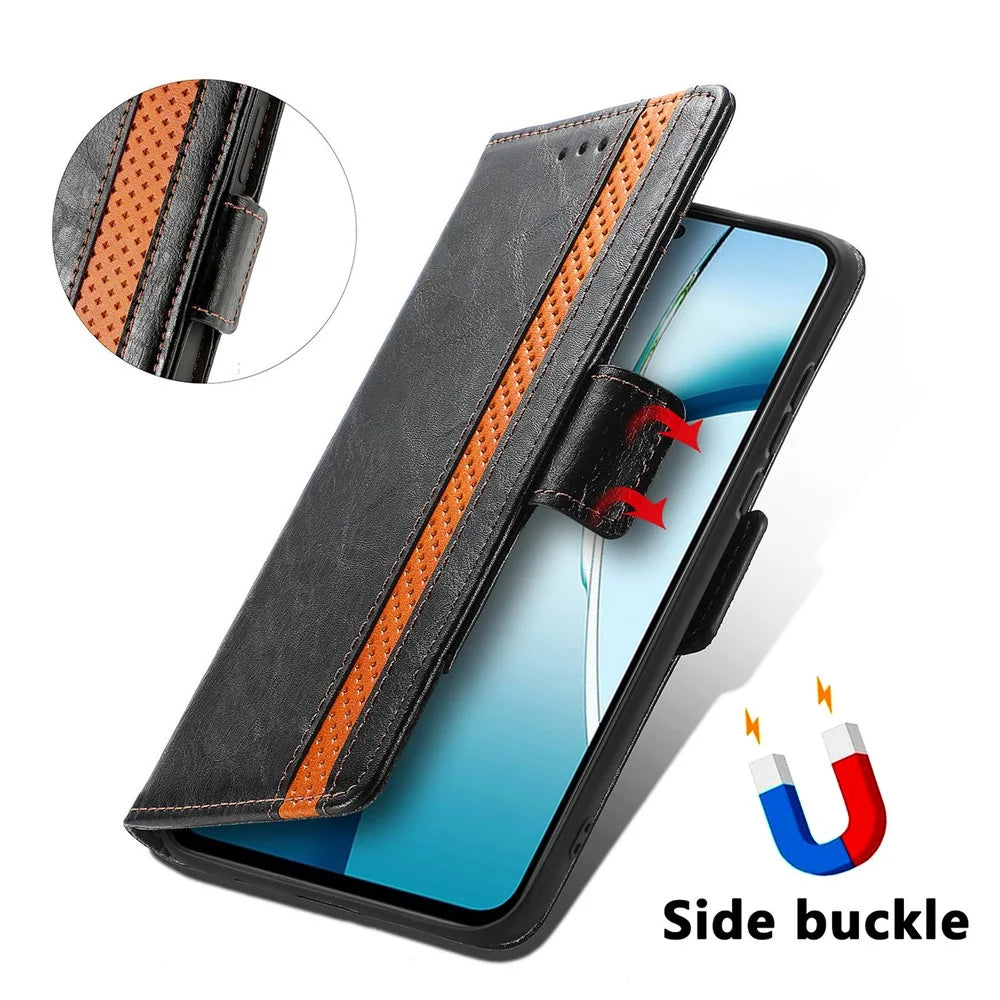 For TCL 50 5G Phone Cases CASENEO PU Leather Cover Stand with RFID Blocking Wallet - Black - 4